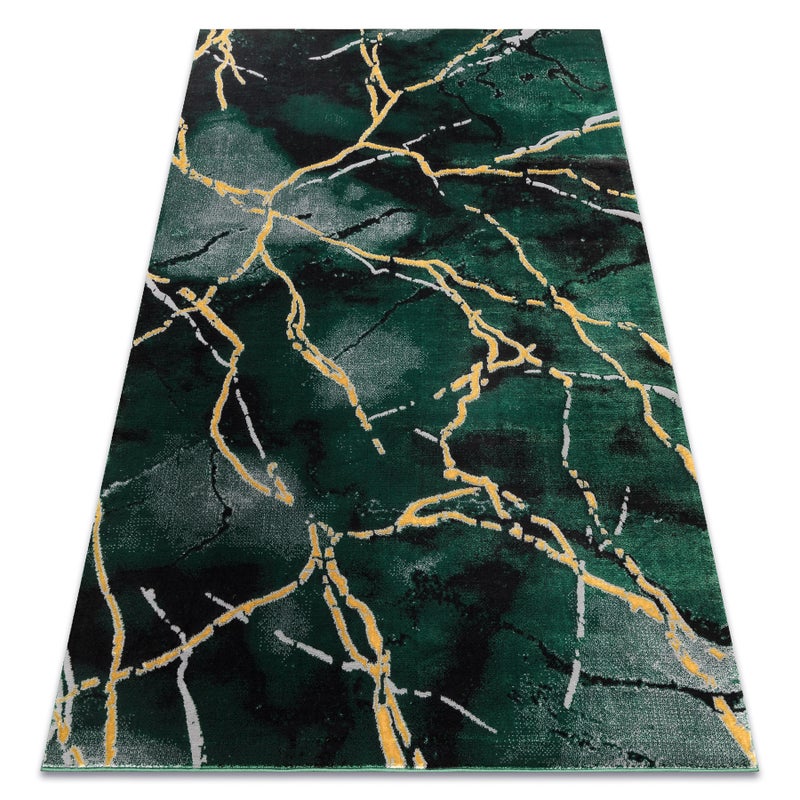 Dywan EMERALD ekskluzywny 1018 glamour, stylowy marmur butelkowa zieleń / złoty 140x190 cm