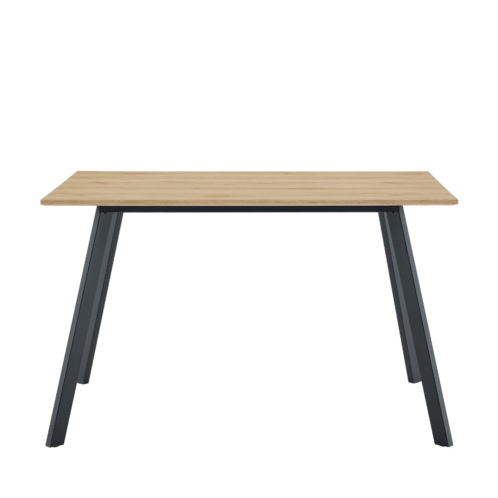 Stół prostokątny do jadalni salonu kuchni loft 120x80 Floriano, jasne drewno, czarne metalowe nogi