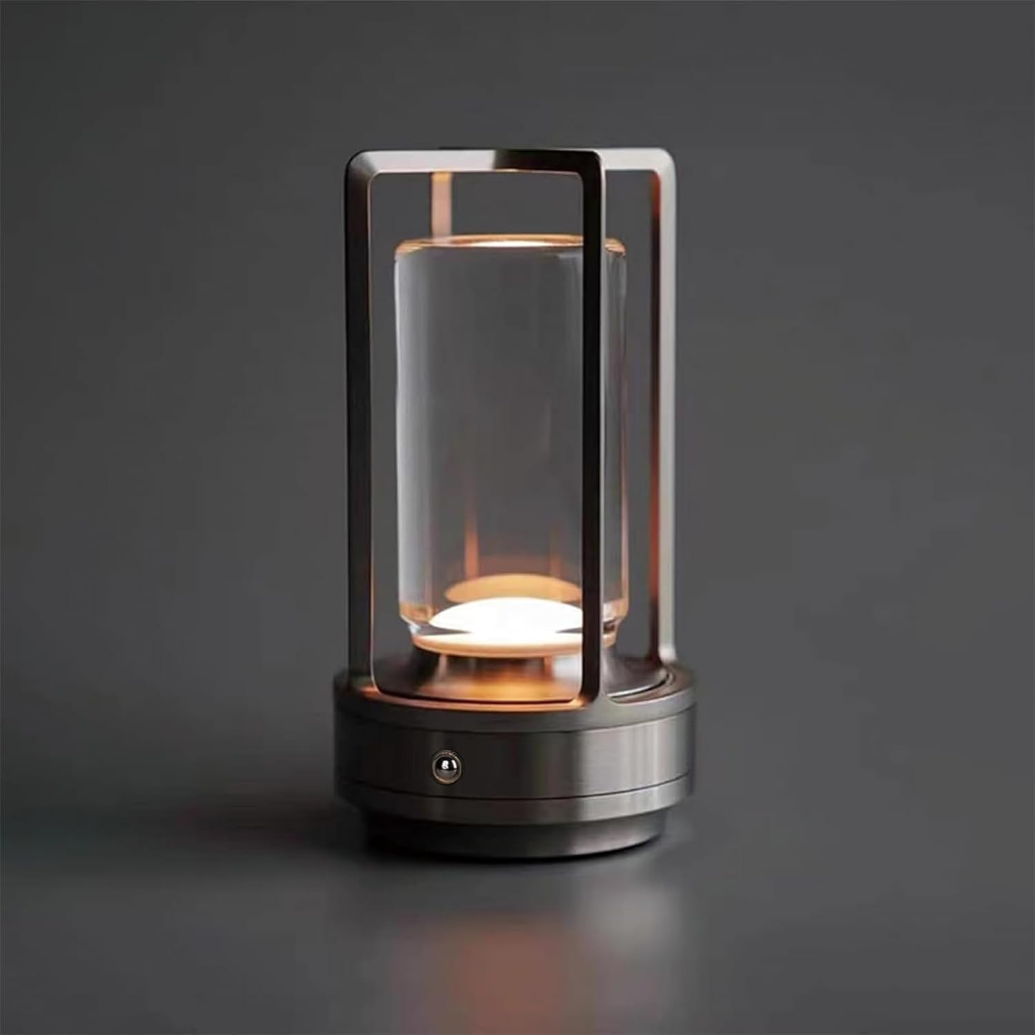 Bezprzewodowa Lampa Stołowa Zasilana Baterią z Uchwytem, Bateria 3000mAh, 3 Temperatury Płynna Regulacja, Dotykowa USB-C, Srebrna