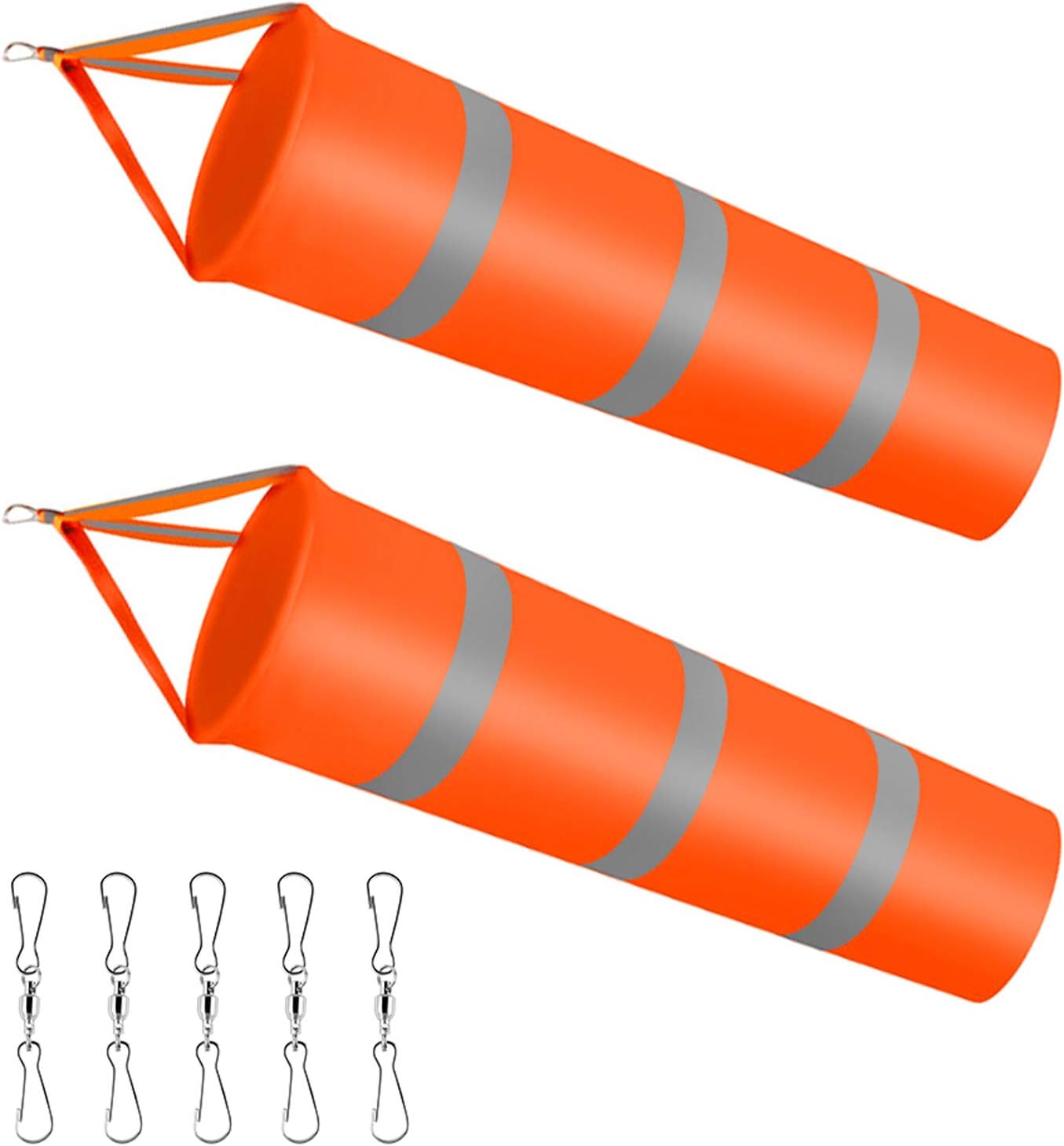Zestaw 2 rękawów przeciwwiatrowych zewnętrznych, wodoodpornych i odblaskowych, z 5 haczykami (80 cm)
