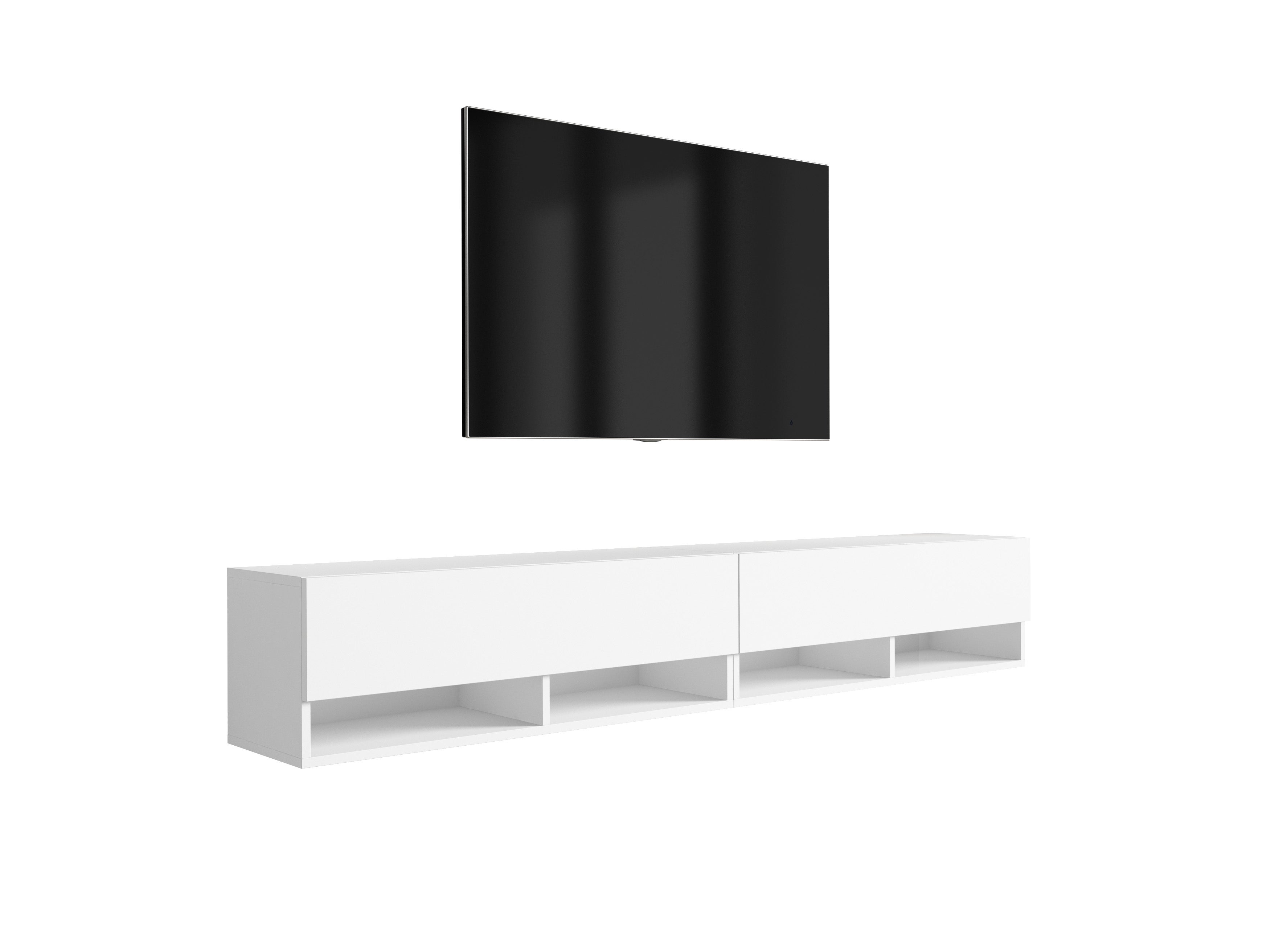Szafka pod telewizor 200 (2 x 100) cm Biały Mat, 200 × 32 × 34 cm