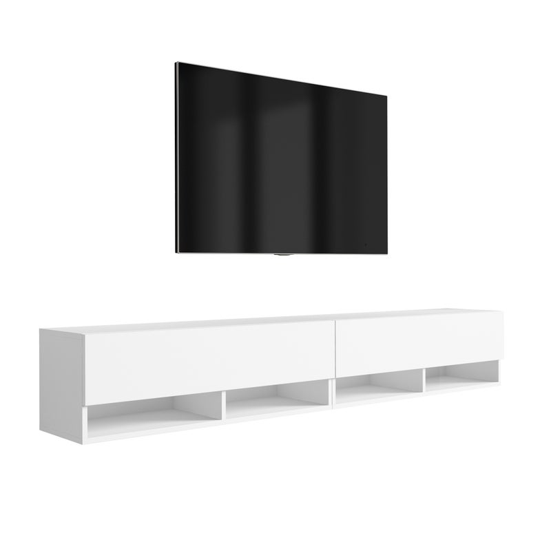 Szafka pod telewizor 200 (2 x 100) cm Biały Mat, 200 × 32 × 34 cm
