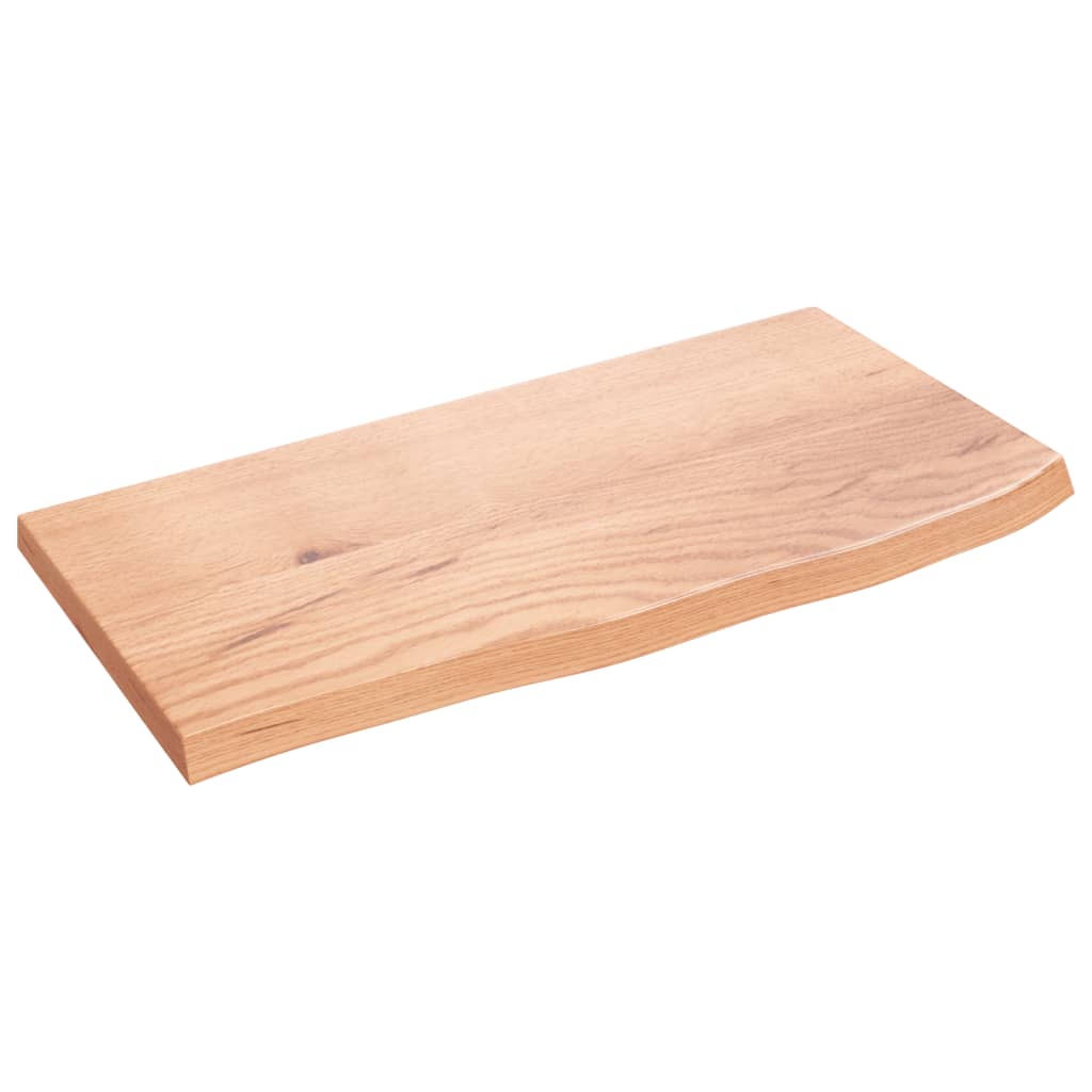 Blat Łazienkowy Lakierowany z Litego Drewna 60x30x2 cm Jasnobrązowy