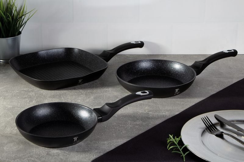 Zestaw 3 patelni granitowych Berlinger haus bh-6157 silver komplet 1szt