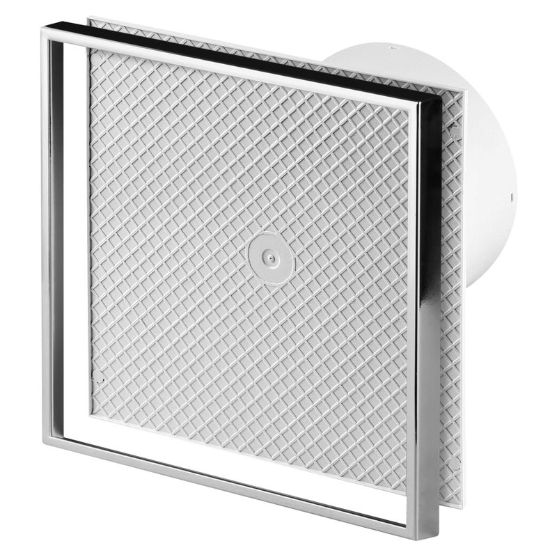 Wentylator łazienkowy 100 mm z włącznikiem, front pod płytkę ceramiczną