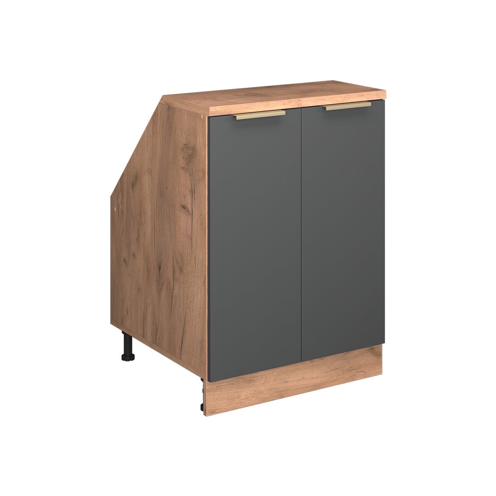 Vicco Szafa skosna Rion, Antracytowo-złoty, 60 x 81.6 cm z 2 drzwiami, korpus szafy głębokość 60 cm