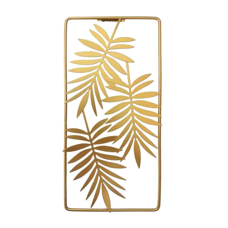 Metalowa dekoracja ścienna w stylu skandynawskim, dekoracja ścienna w kształcie liścia, odpowiednia do salonu, sypialni, gabinetu, 29,5 x 14,5 cm