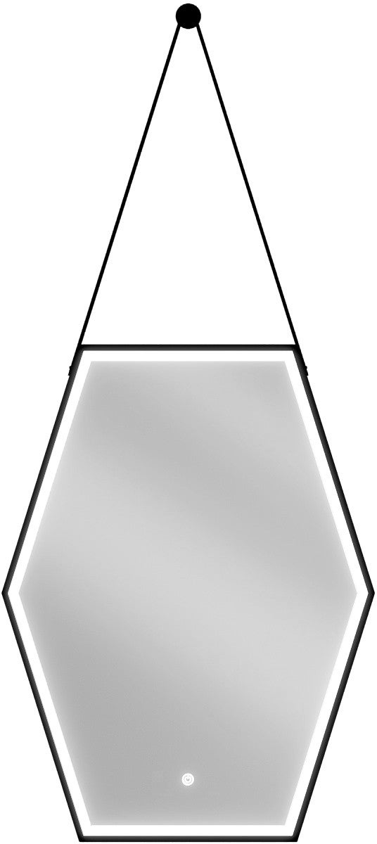 Mexen Orla lustro łazienkowe podświetlane 60 x 80 cm, LED 6000K, antypara, rama czarna - 9815-060-080-611-70