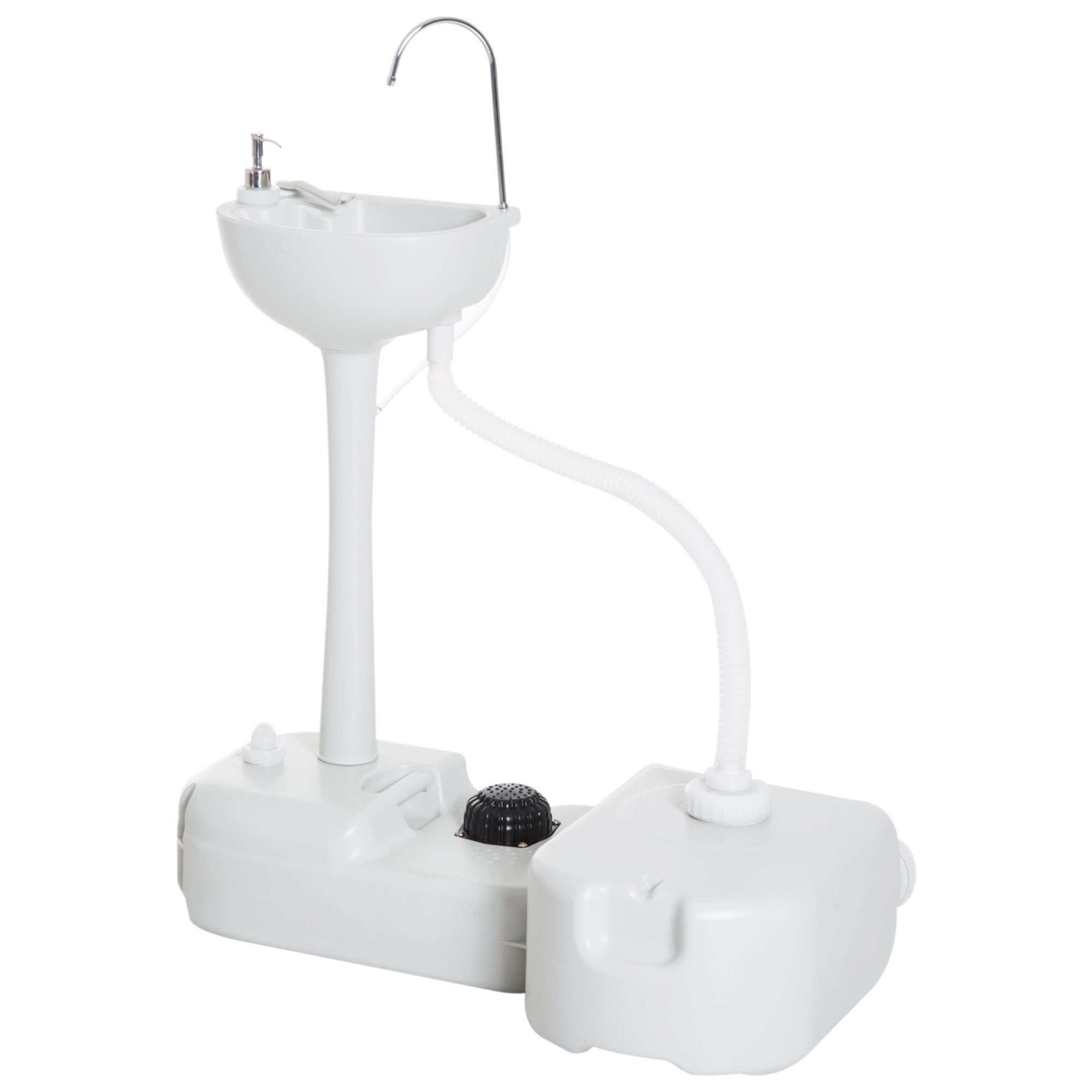 Portable Camping Sink z Running woda i Wastewater Tank, Hand Wash Basin z kółka jezdne, Foot Pump, Soap Dispenser Events, Gatherings, Picnic