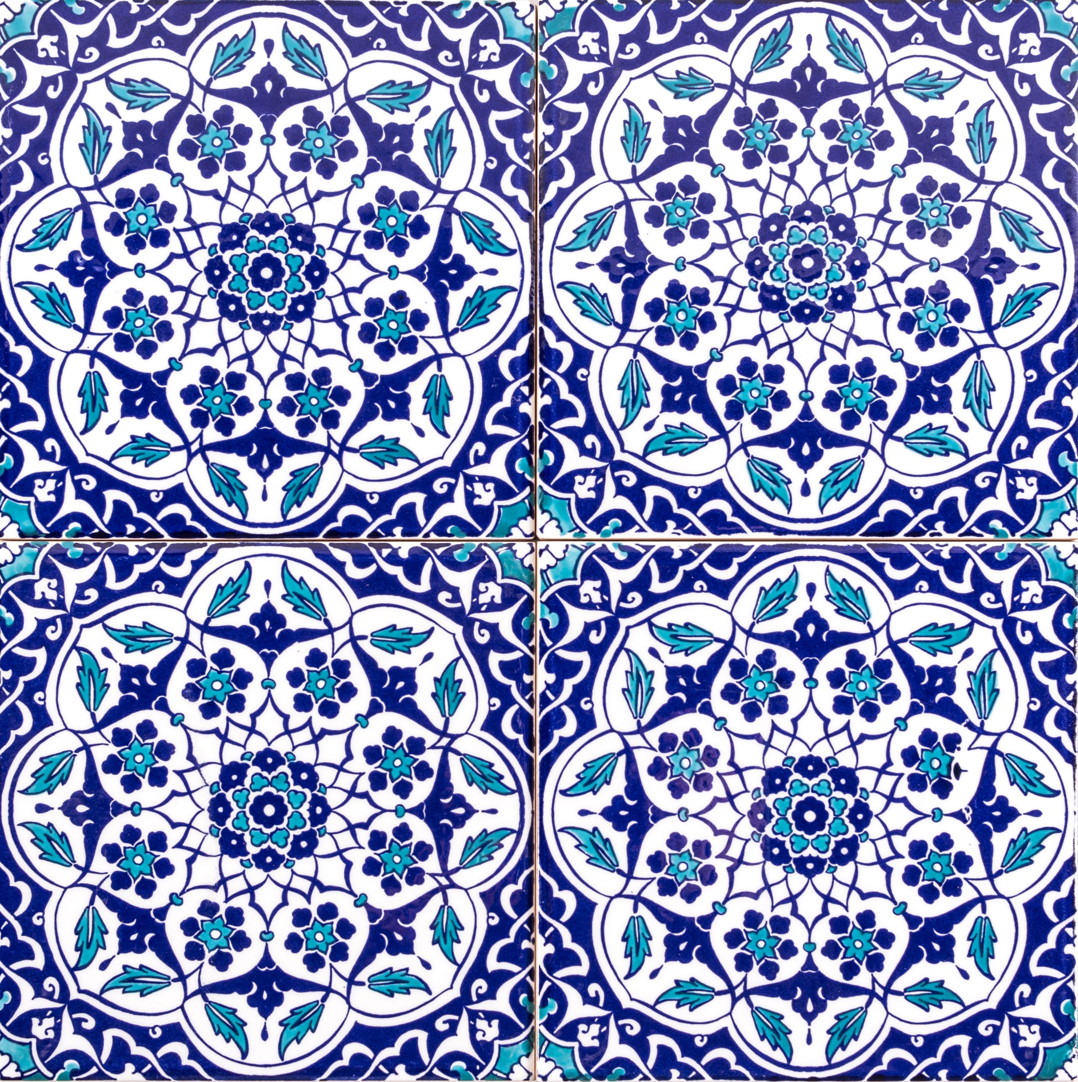 Cerames – płytki Iznik 20×20 cm "Taner" – opakowanie 12 szt. (0,48 m²) – płytki ceramiczne z orientalnymi motywami.