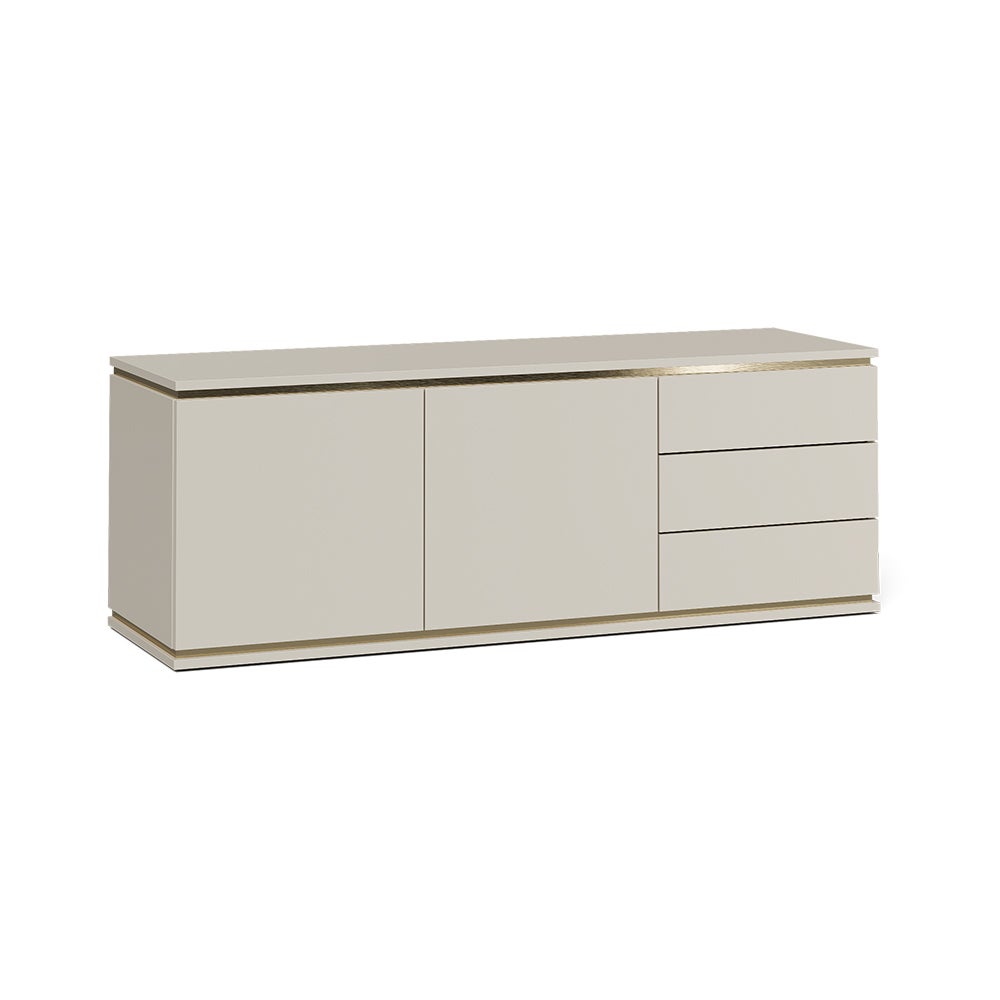 Vicco Lowboard Linette, Kaszmir, 135 x 48.6 cm z 2 drzwiami i 3 szufladami