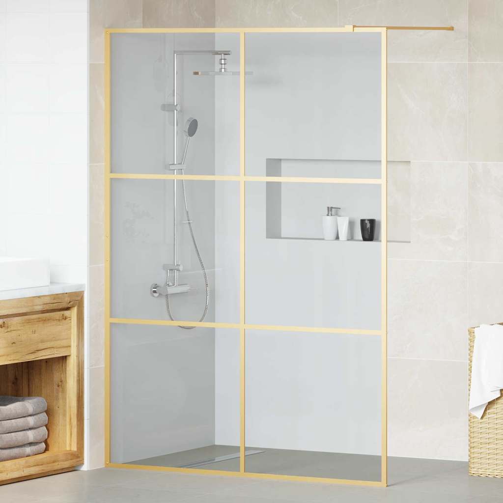 Ściana prysznicowa typu walk-in złoty 140 x 195 cm vidaXL