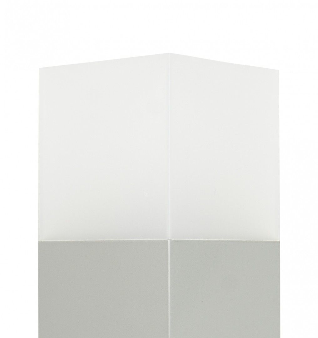 Lampa ogrodowa stojąca Cube srebrna 1xE27x20W aluminium wym:100x10x10cm IP44 SU-MA