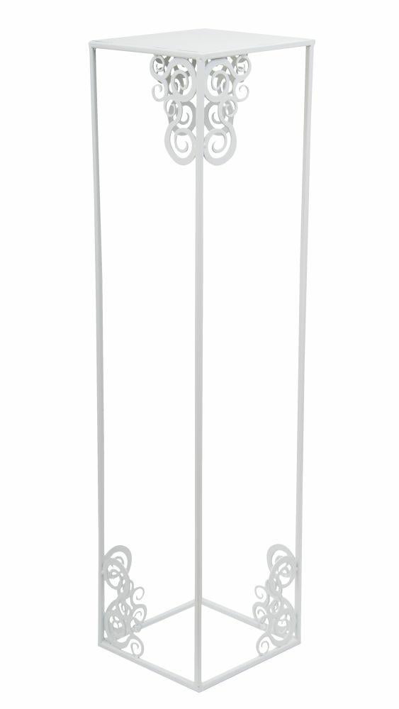 Kwietnik stojący metalowy HowHomely loft biały 80x24x24 cm 1 szt.