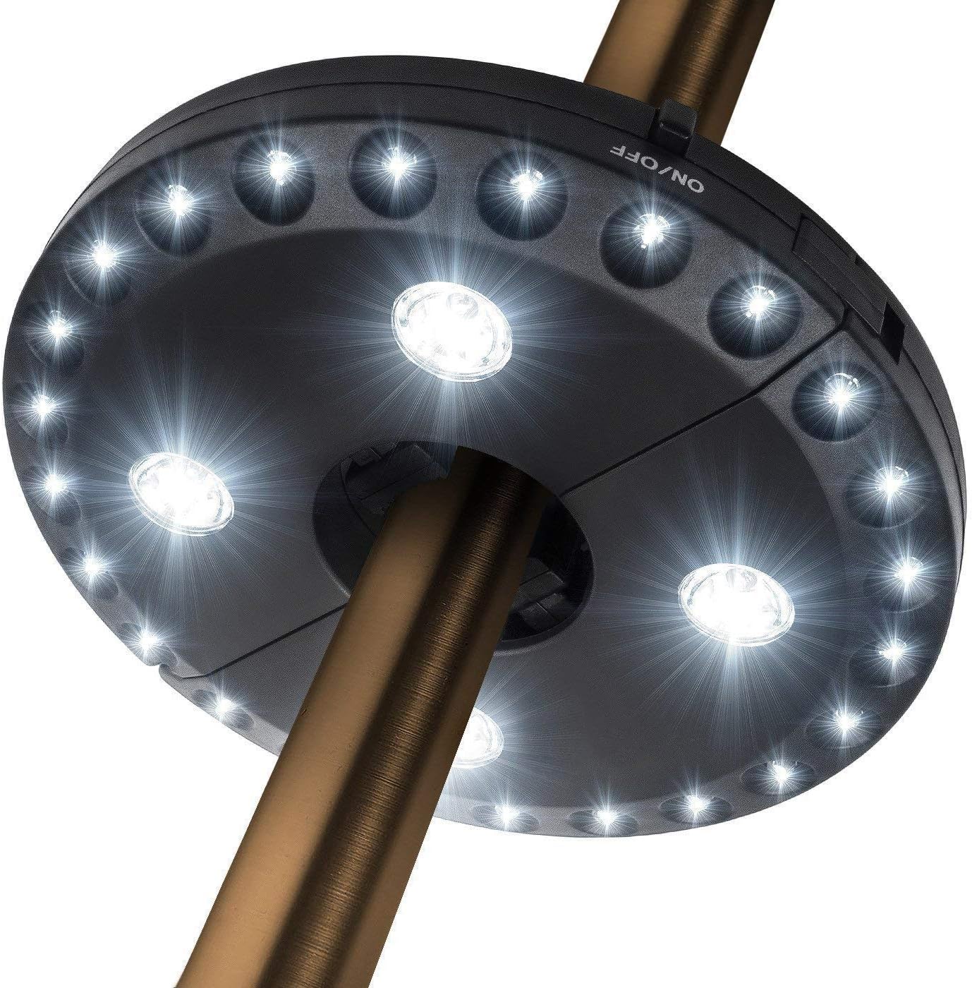 Lampa do parasola tarasowego, 3 tryby jasności, 28 diod LED, lampa w kształcie kija do parasoli tarasowych, kemping