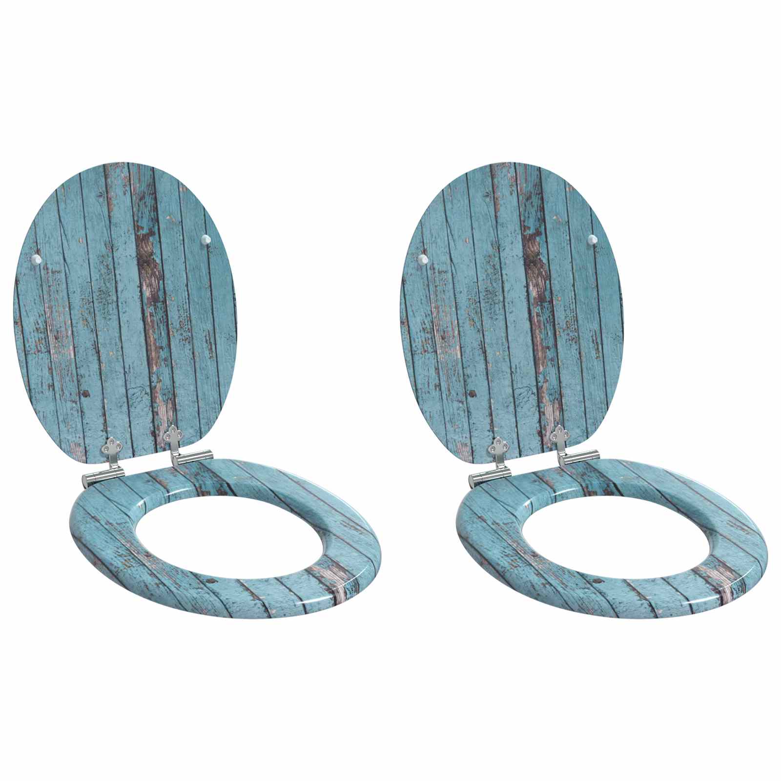 Deska toaletowa z samoodblokowaniem 2 pcs Niebieski 44 x 38 cm vidaXL