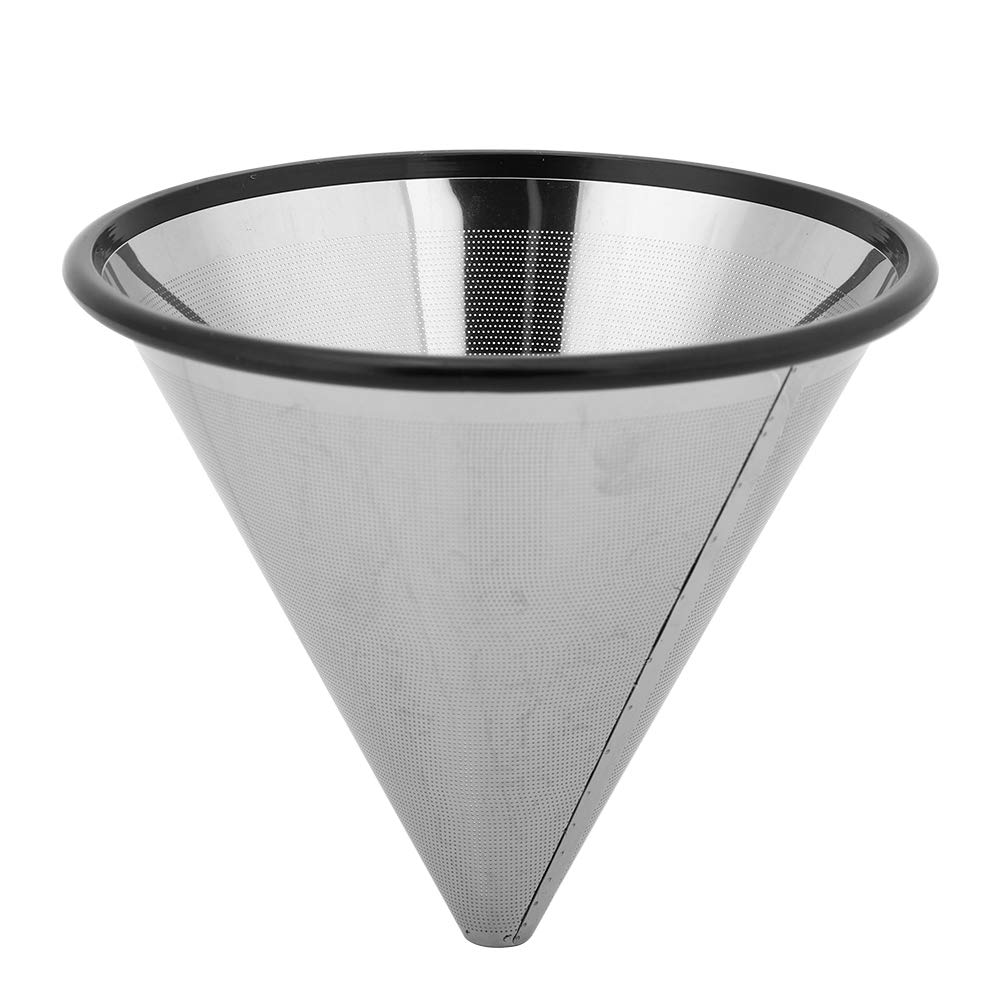Dripper kawy stali nierdzewnej metalowy filtr stożkowy bezpapierowy filtr kawy powolnego kapania konstrukcja filtra stożkowego wielokrotnego użytku