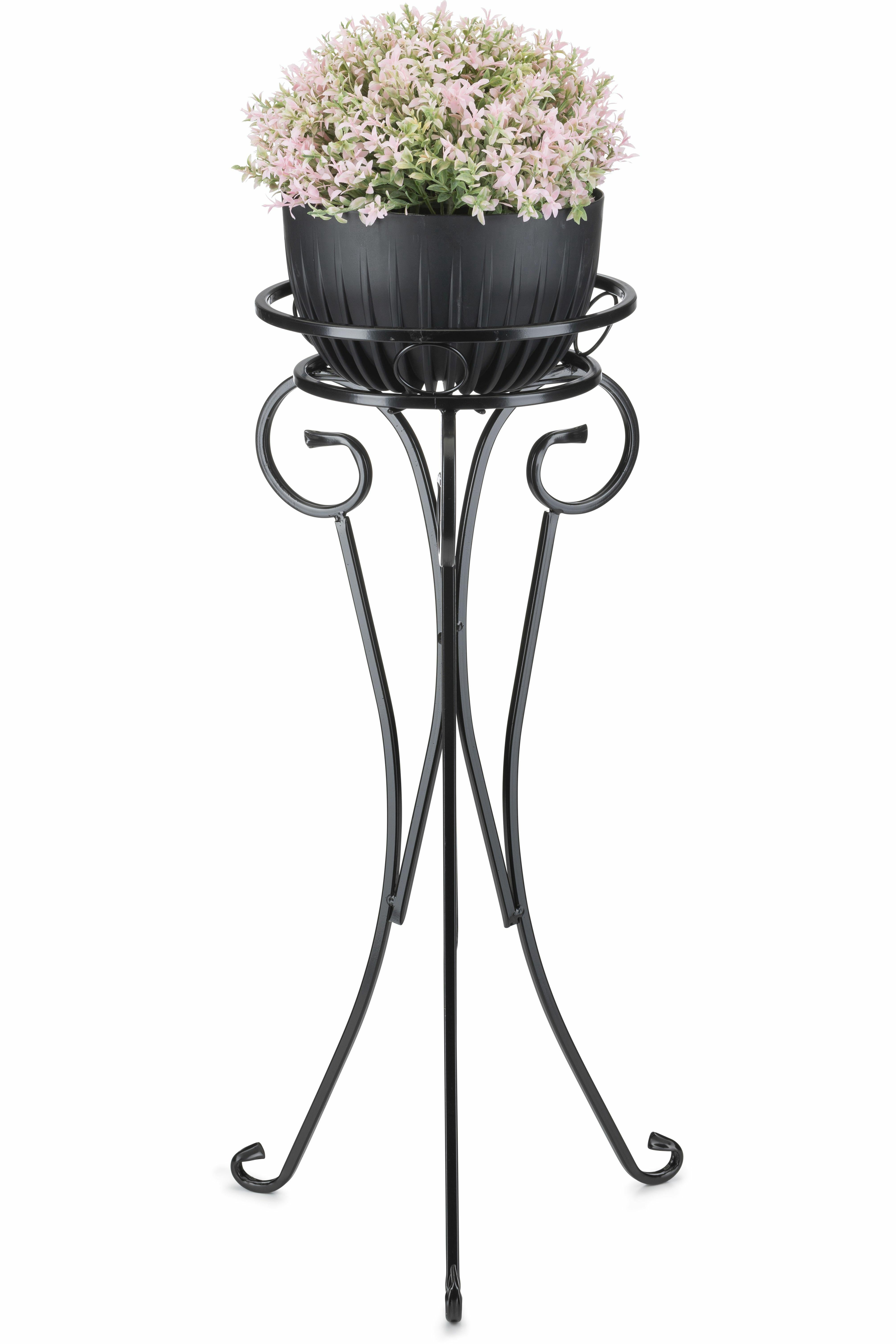 Kwietnik metalowy Dąstal czarny matowy na 1 donicę 74x34x34 cm 1 szt.