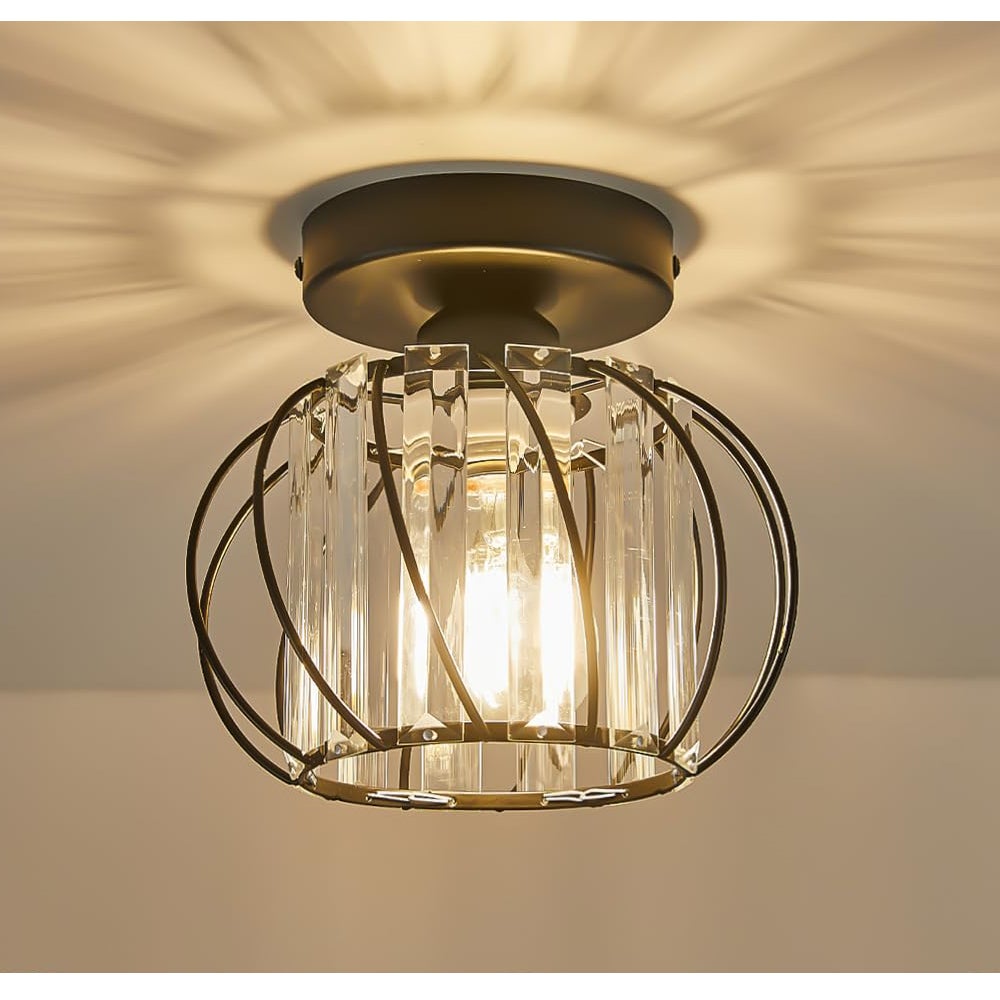 Nowoczesne lampy sufitowe z kreatywnego żelaza, dekoracyjne lampy kryształowe, trzonek E27, 3500 K, odpowiednie do korytarzy i kuchni.