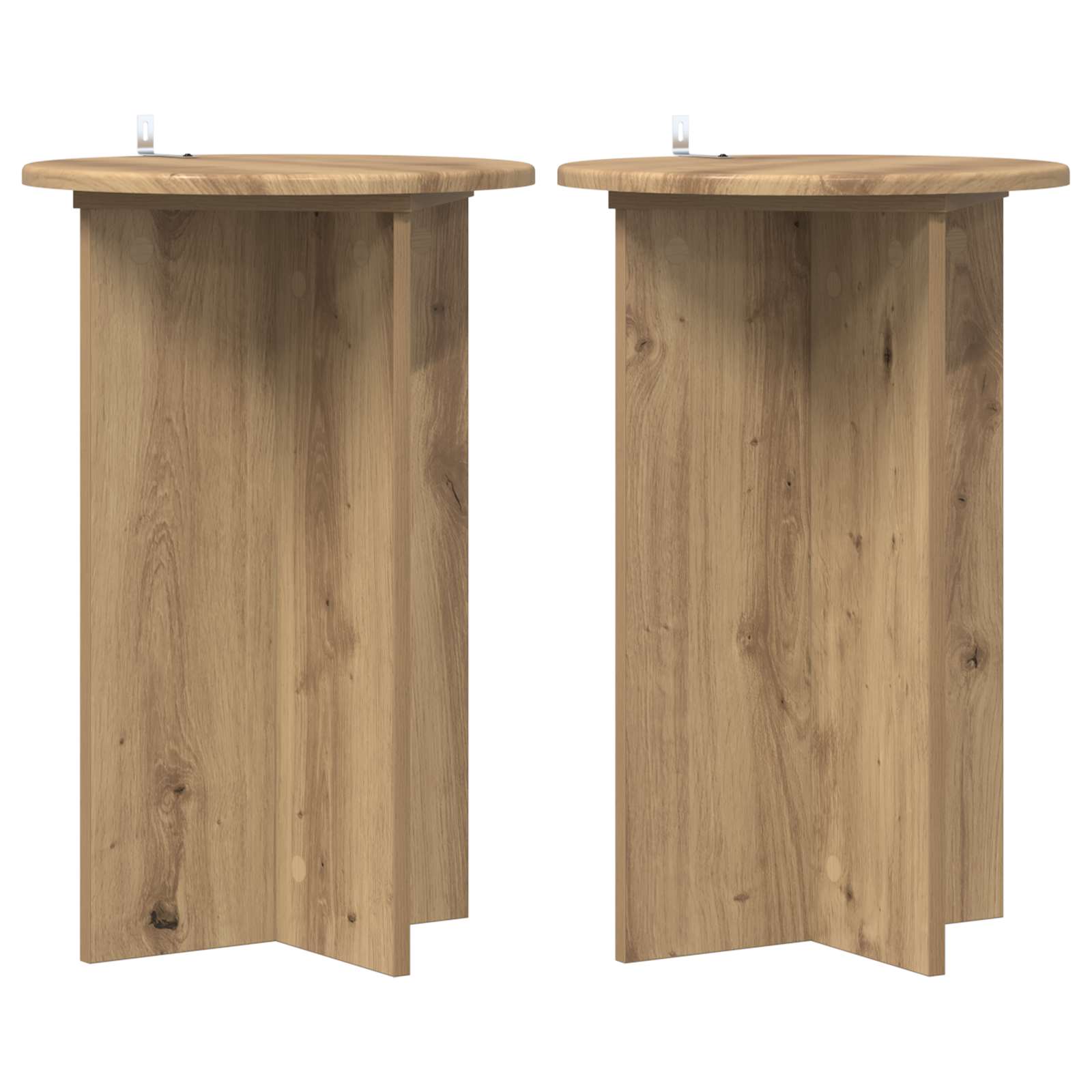 2x Stojak na Rośliny 60 cm Dąb Artisan Ø40 cm do Salonu