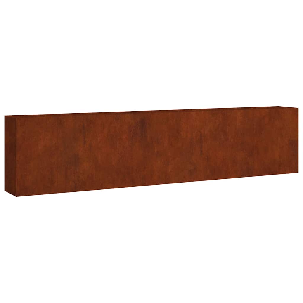 Podwyższona Donica Ogrodowa Corten 360x40x80 cm Rdzawa na Kwiaty na Zioła