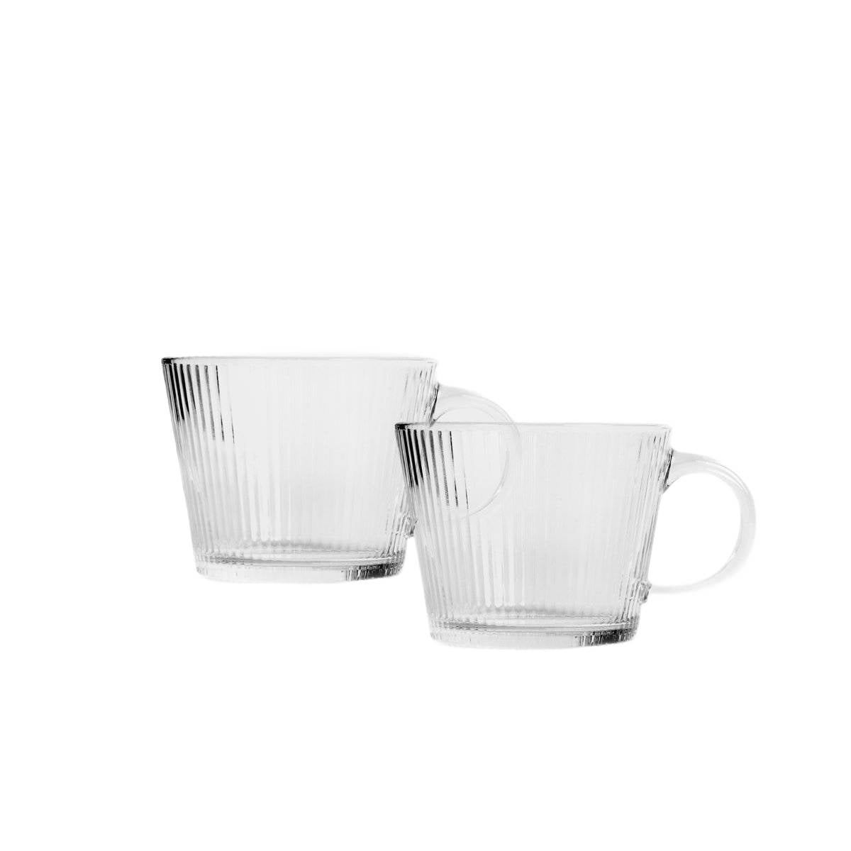 Zestaw filiżanek GLASSICO szklanych ryflowanych, 2 szt. 0,42 l HOMLA