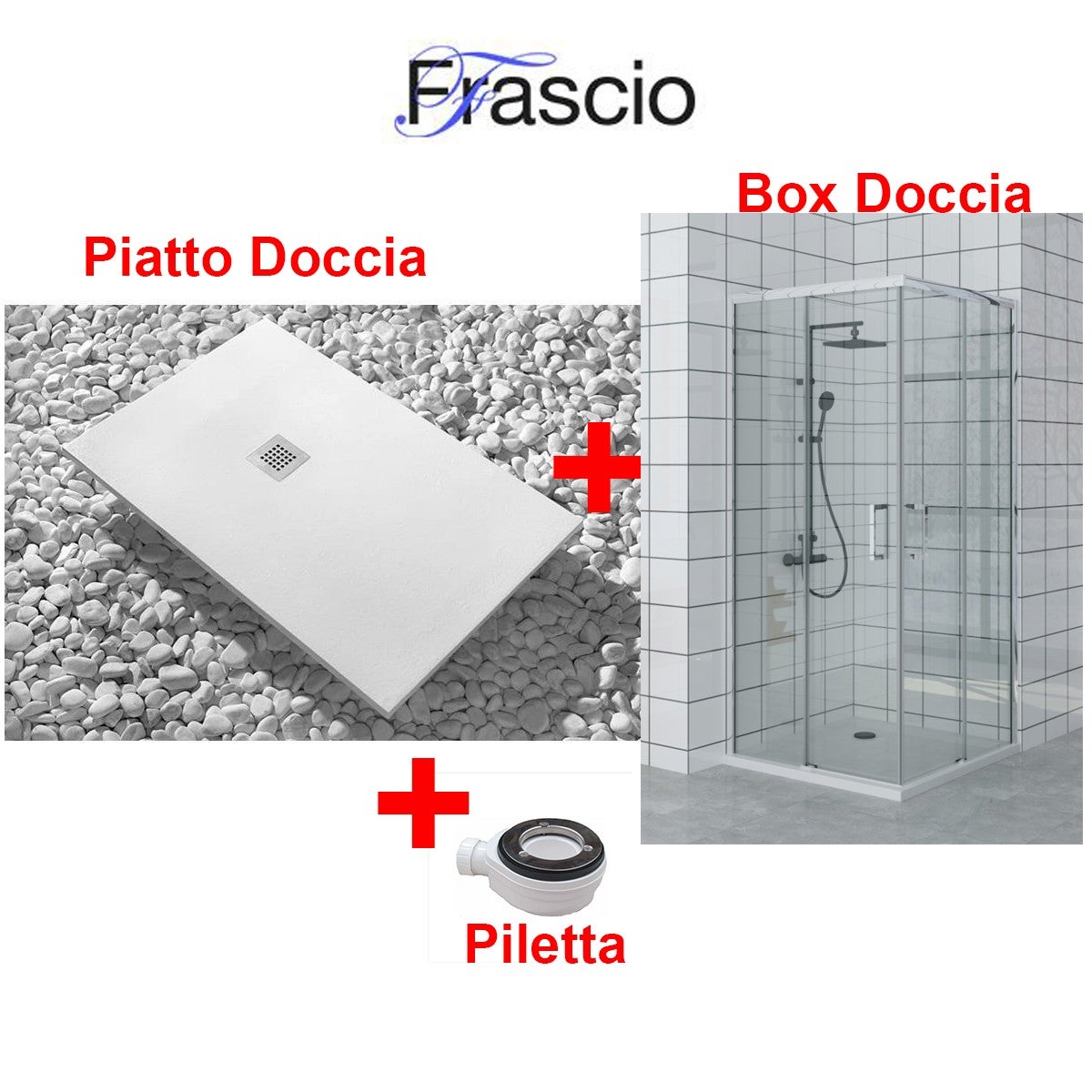 Brodzik Vulcano Line Slim 85x100 cm biały + kabina prysznicowa 85x100 cm z otworem narożnym - FRASCIO