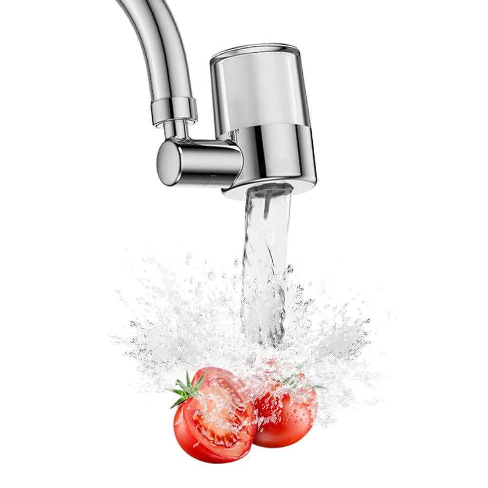 Filtr wody do kranu obrotowy 720°, 2 tryby, filtr do kranu zapobiegający osadzaniu się kamienia, kuchenny oczyszczacz wody z wkładem filtrującym