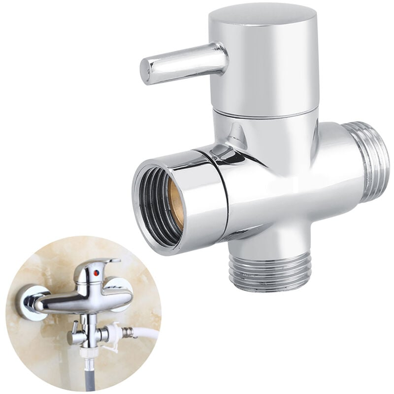 Jeffergarden 3-drożny zawór odcinający w kształcie litery T, natrysk prysznicowy, bidet, adapter wodny, kolor chrom