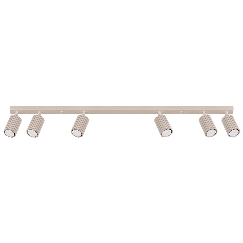Lampa sufitowa nowoczesna taupe listwa 117 cm ruchome karbowane reflektorki 6xGU10 10W KARBON Sollux Lighting
