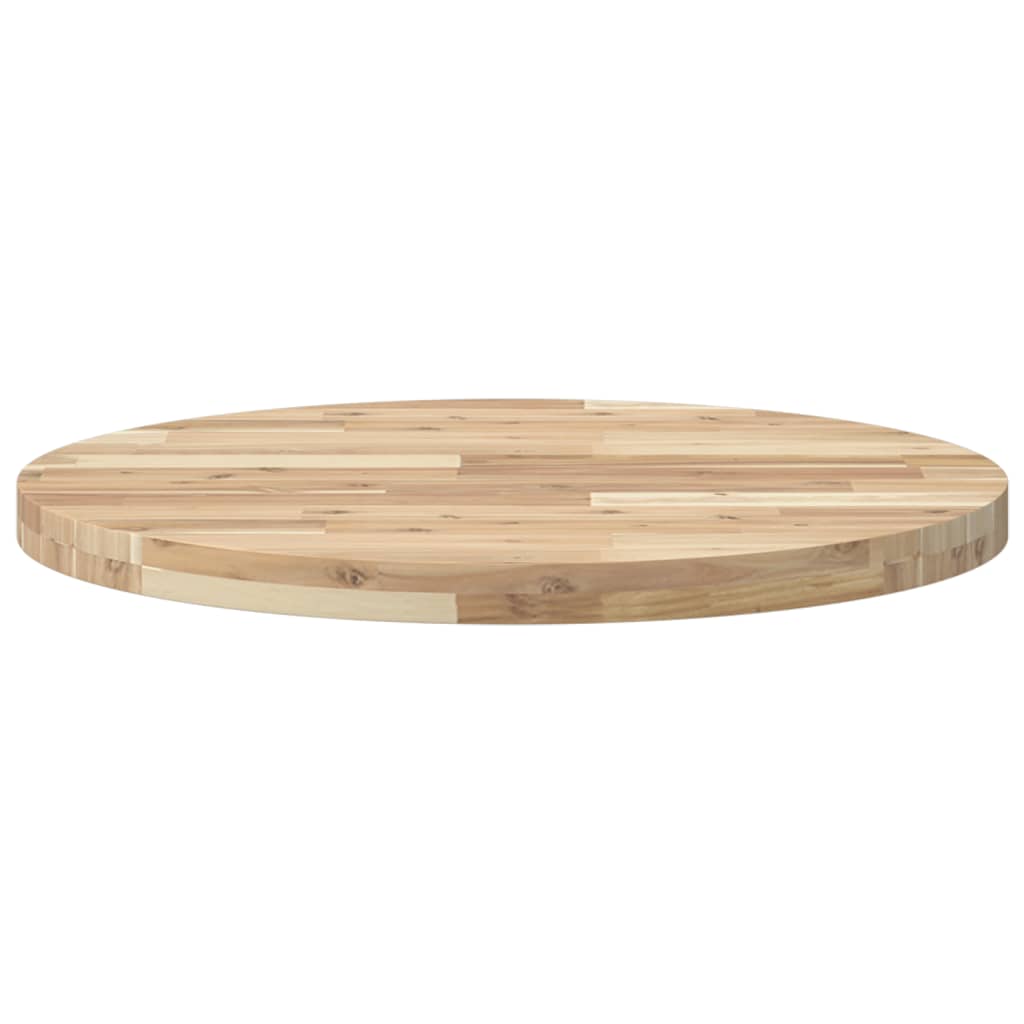 Blat Drewniany Akacjowy do Stolika Okrągły Ø 70 cm Grubość 4 cm Brązowy