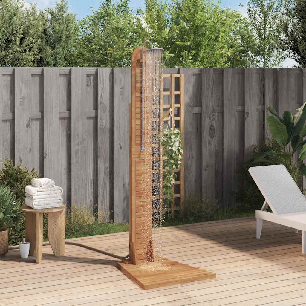 Prysznic ogrodowy z litego drewna tekowego, 70 x 75 x 204 cm vidaXL