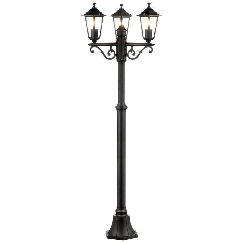 Lampa zewnętrzna Brilliant CARLEEN wysokość 2m, eleganckie czarne wykończenie