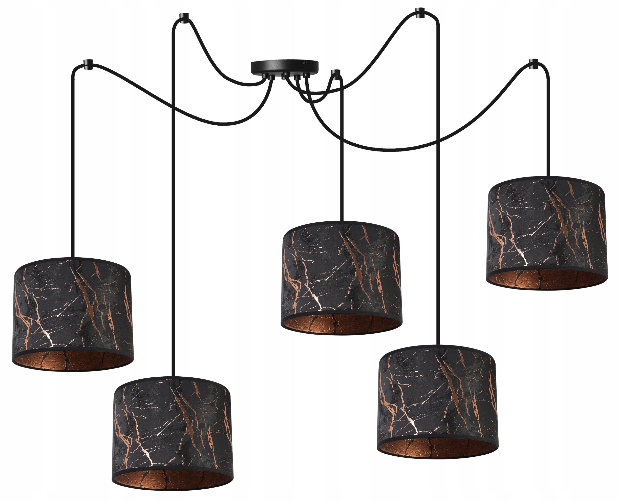 Lampa sufitowa wisząca Light Home LH Pająk Werona 5x E27 60W czarny/miedź