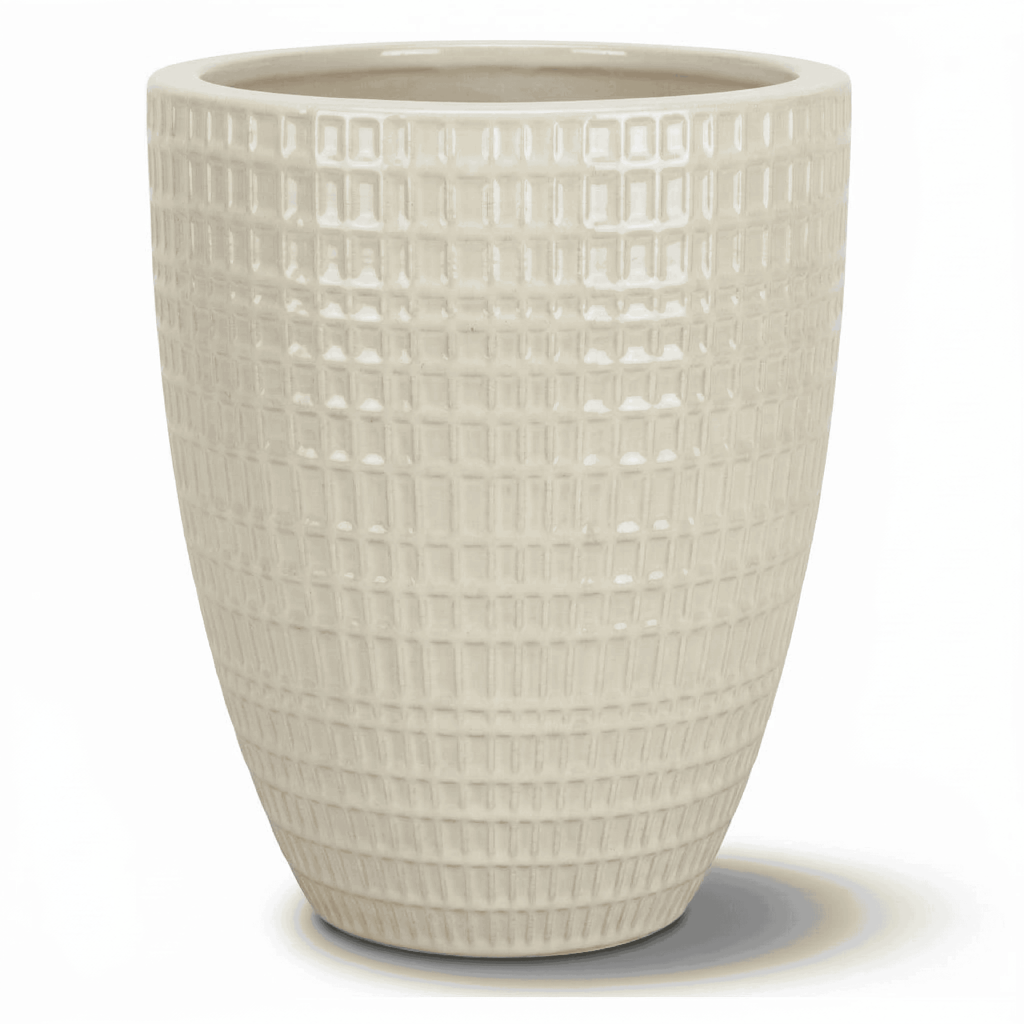 Donica ceramiczna Provencelia VERNE Kremowy, sred.41 x H55 cm, mrozoodporna, rękodzieło, szkliwiona