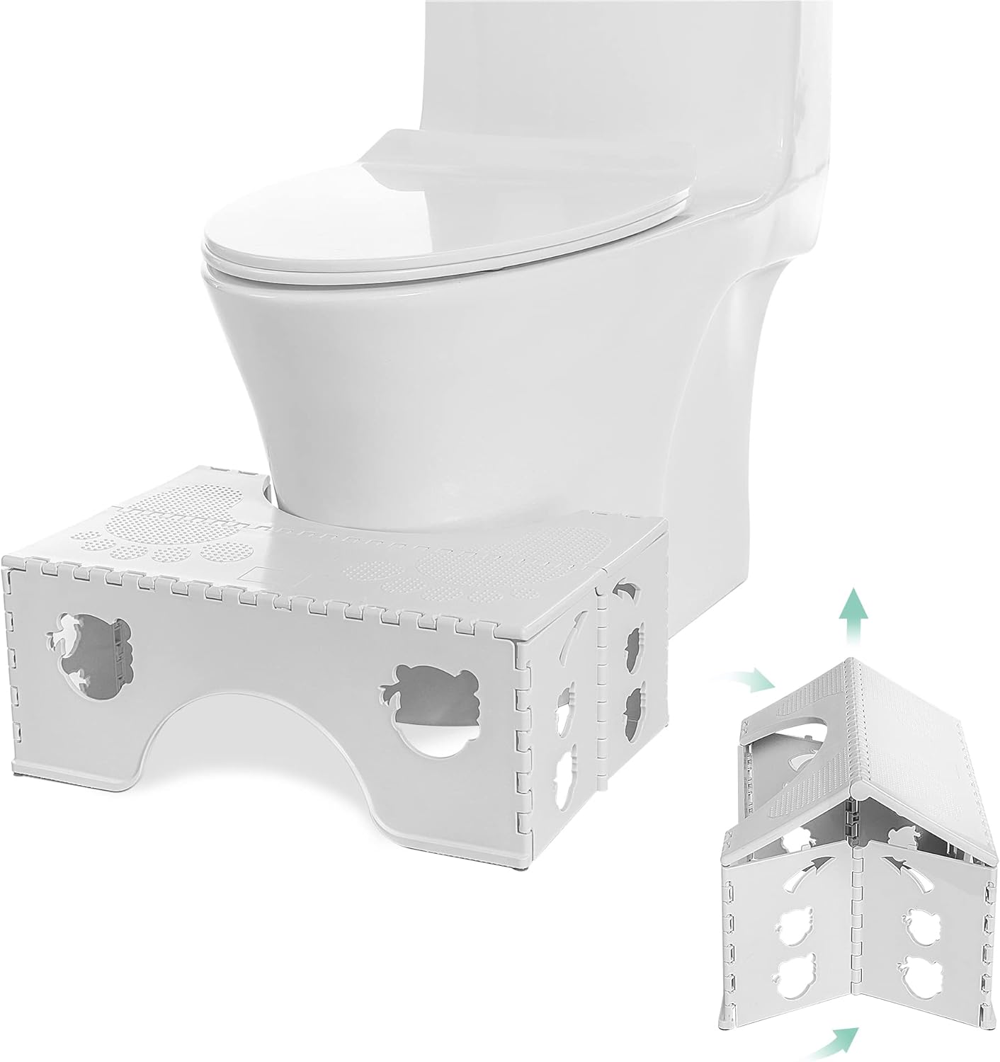 Taboret toaletowy składany - Taboret fizjologiczny do łazienki dla dorosłych i dzieci - Taboret toaletowy do łazienki i WC