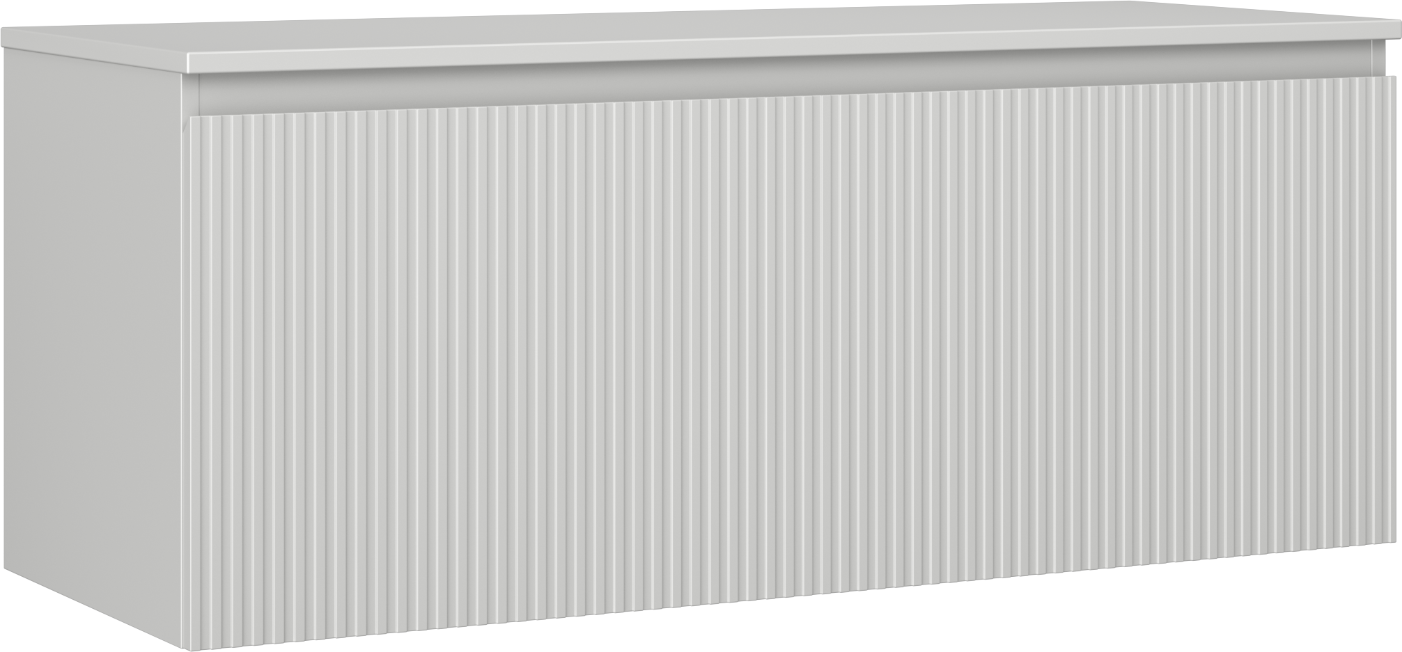 Mexen Rivel szafka łazienkowa podumywalkowa 120 cm z blatem, 1 szuflada, ryflowana , szara mat - 91A20-12047-1-BFC62
