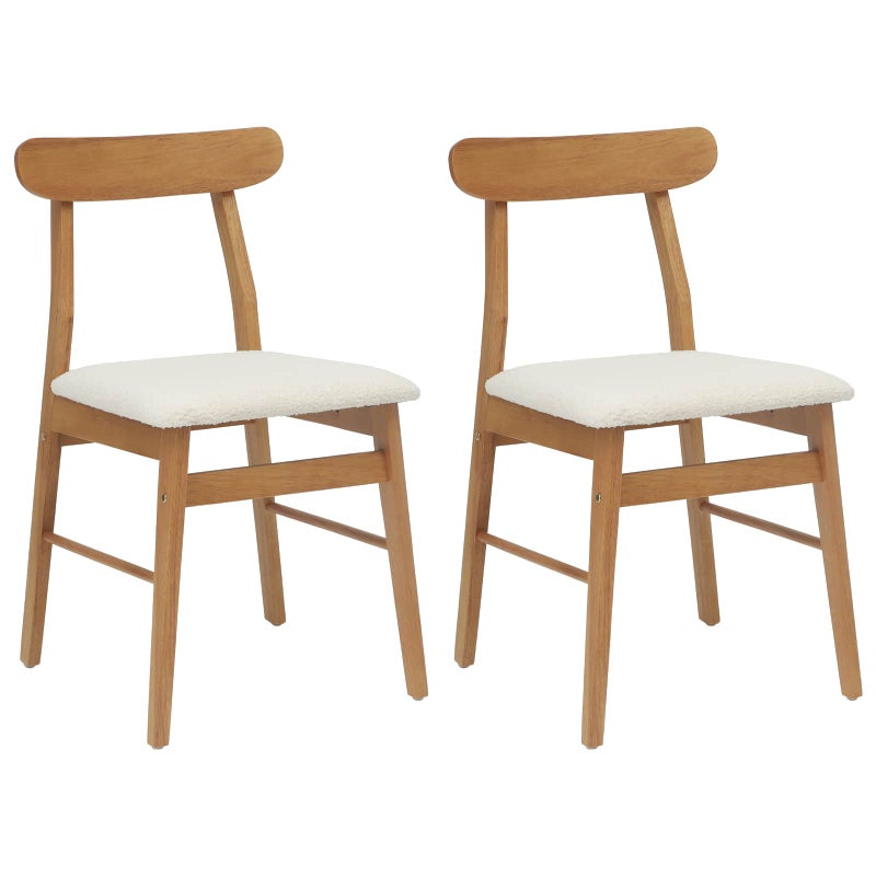 Krzesło jadalniane 2 pcs Naturalny i jasny Drewno Gumowe