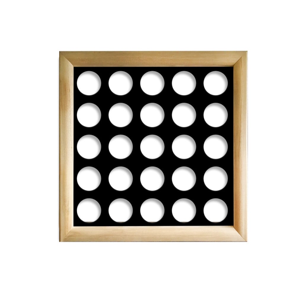 ŚREDNIE OTWORY - Kwadratowe moduły dekoracyjne z drewna i PCV - rozmiar 73x73 cm - grubość 64 mm - kolor wewnętrzny CZARNY