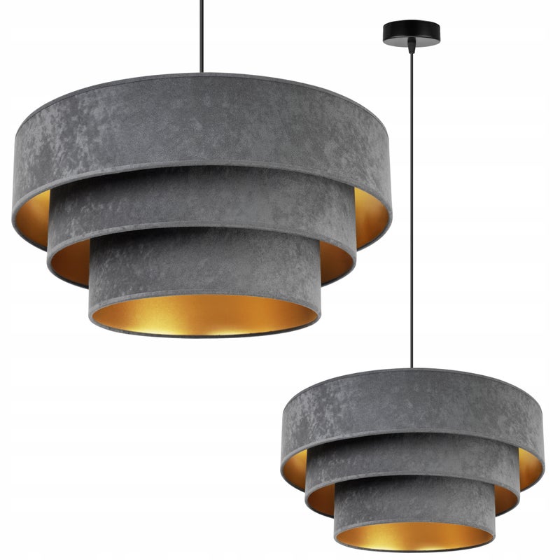 Lampa sufitowa wisząca Light Home LH Milan 1x E27 abażur cylindryczny szary nowoczesna