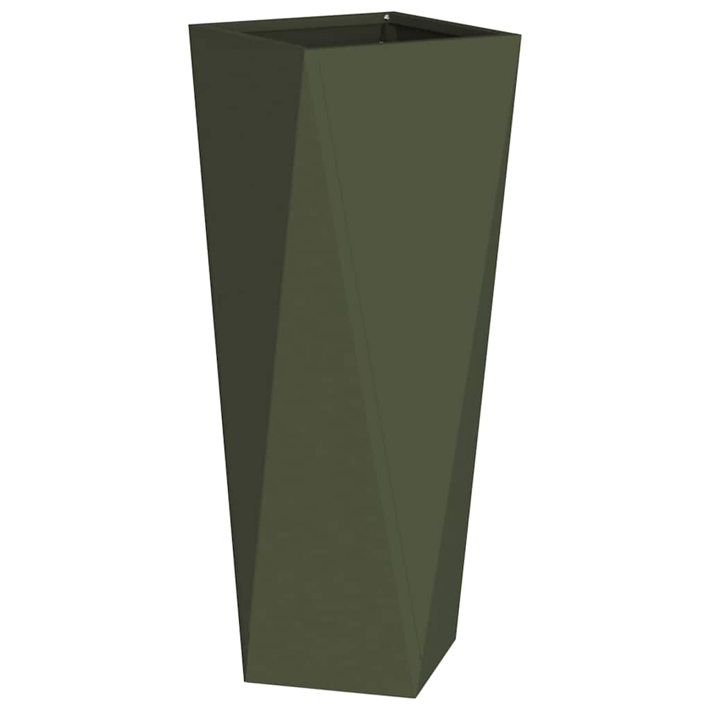 Donica Ogrodowa Stalowa 30x30x75 cm Oliwkowa na Taras