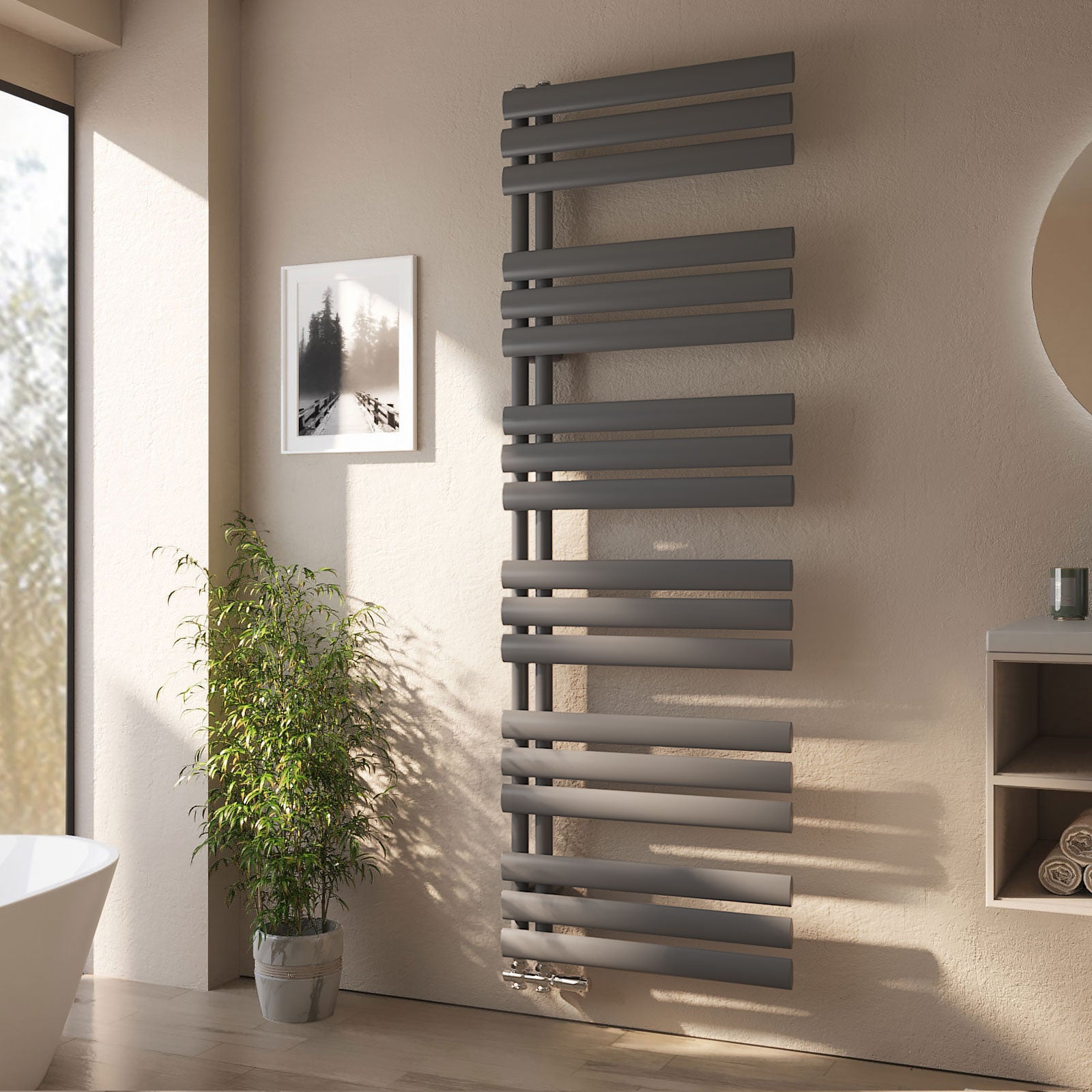 EMKE Grzejnik Łazienkowy 823W, 174x60 cm, 5,3 bar, do 8 m² – Antracytowy