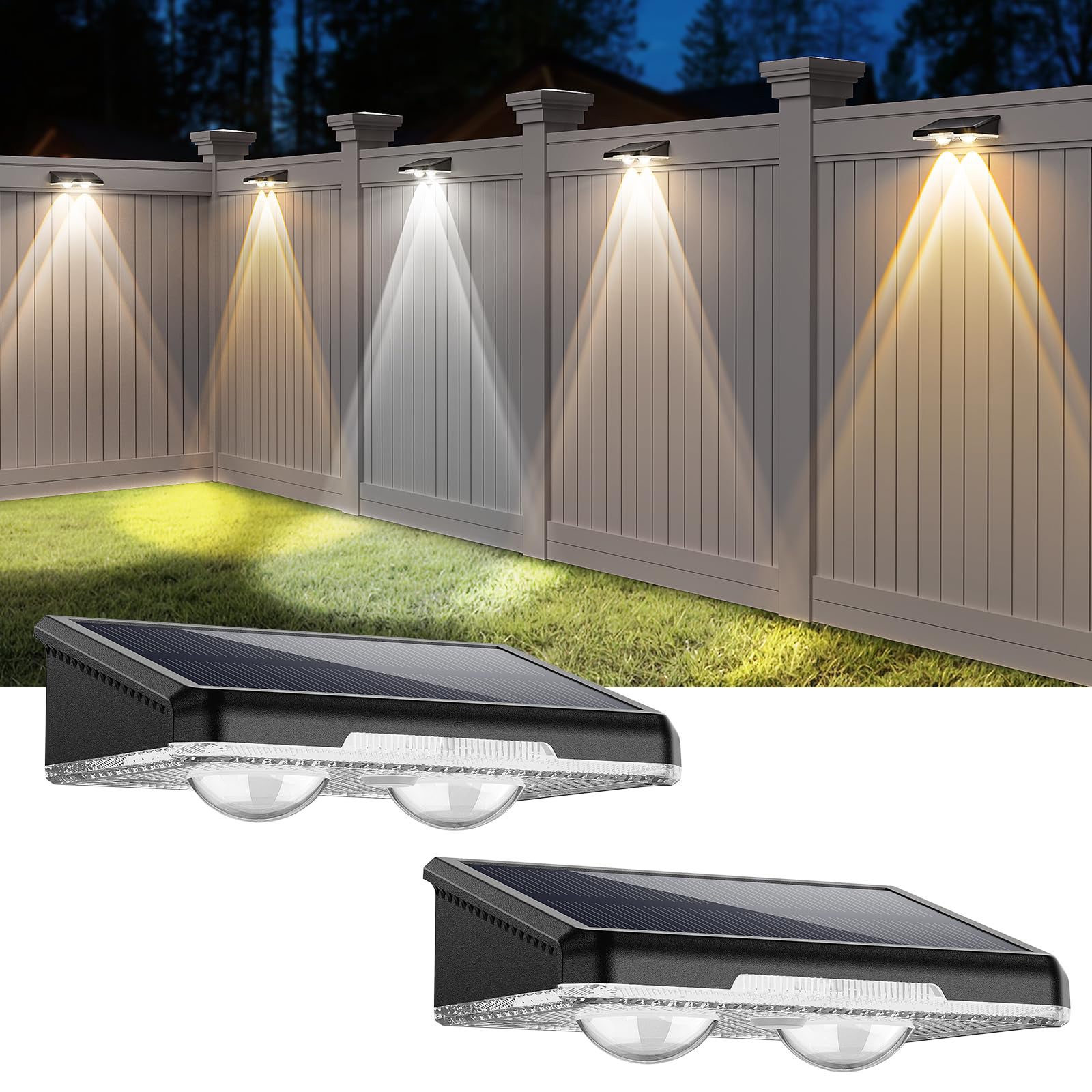 szt bezprzewodowego oświetlenia ogrodzeniowego tryb solarne lampy ogrodzeniowe do oświetlenia zewnętrznego wodoodporne łatwe w instalacji