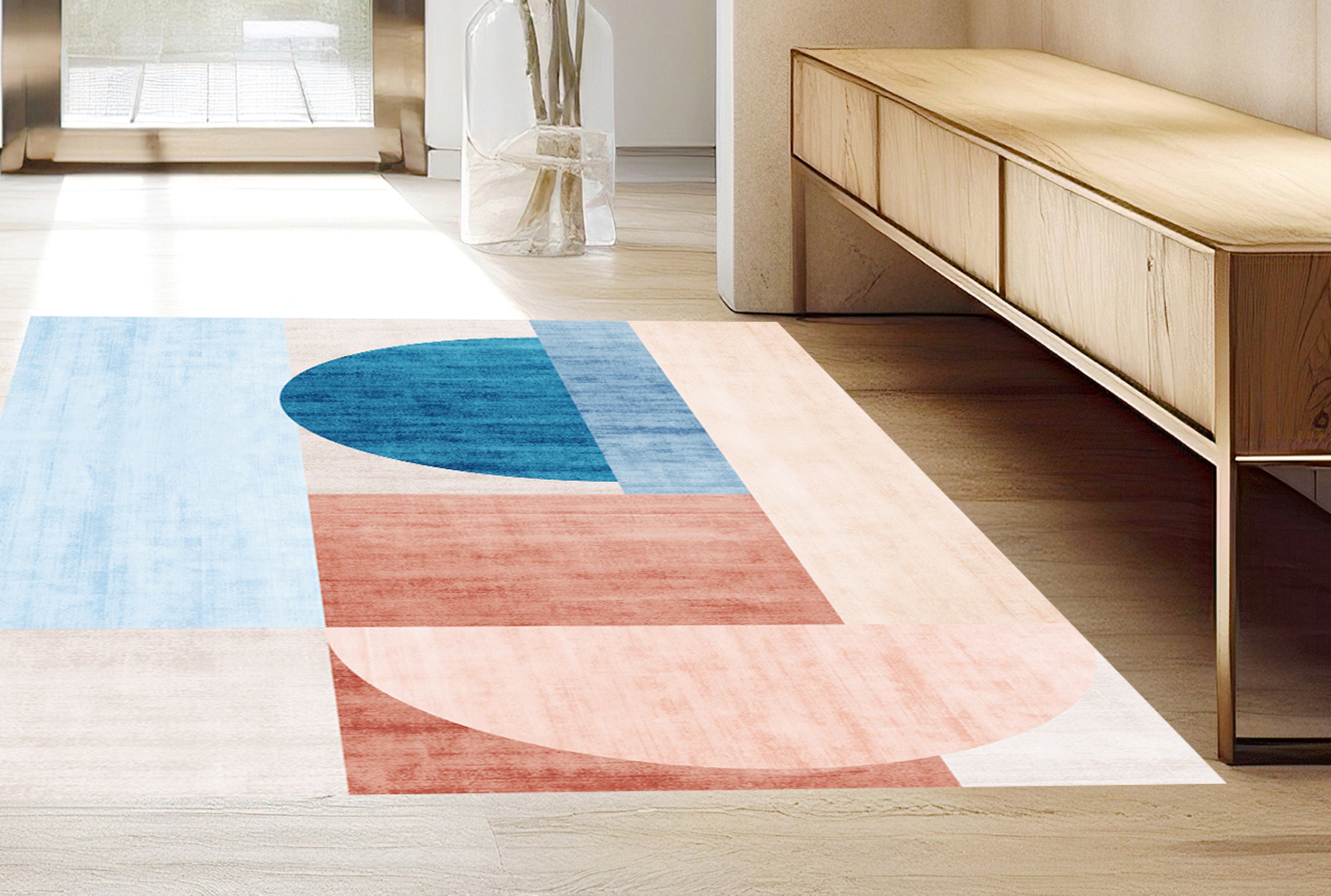 Dywan winylowy Megève 160x240 cm - antypoślizgowy dywan z PVC do kuchni lub salonu, zmywalny, nowoczesny styl